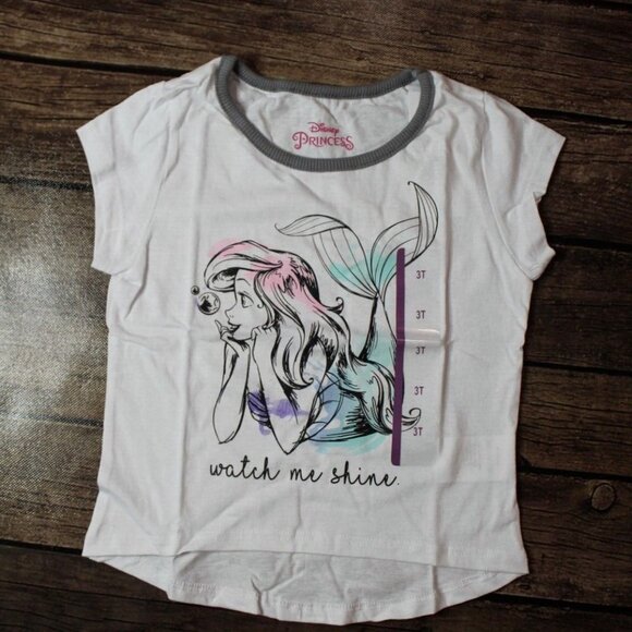 Disney Princess Ariel Toddler Girls White Watch Me Shine NWT 3T - Picture 2 of 6